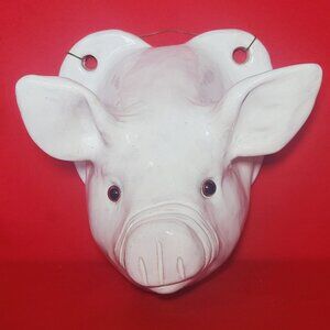 Vintage Pig Head Large Ceramic Hanging Wall Decor